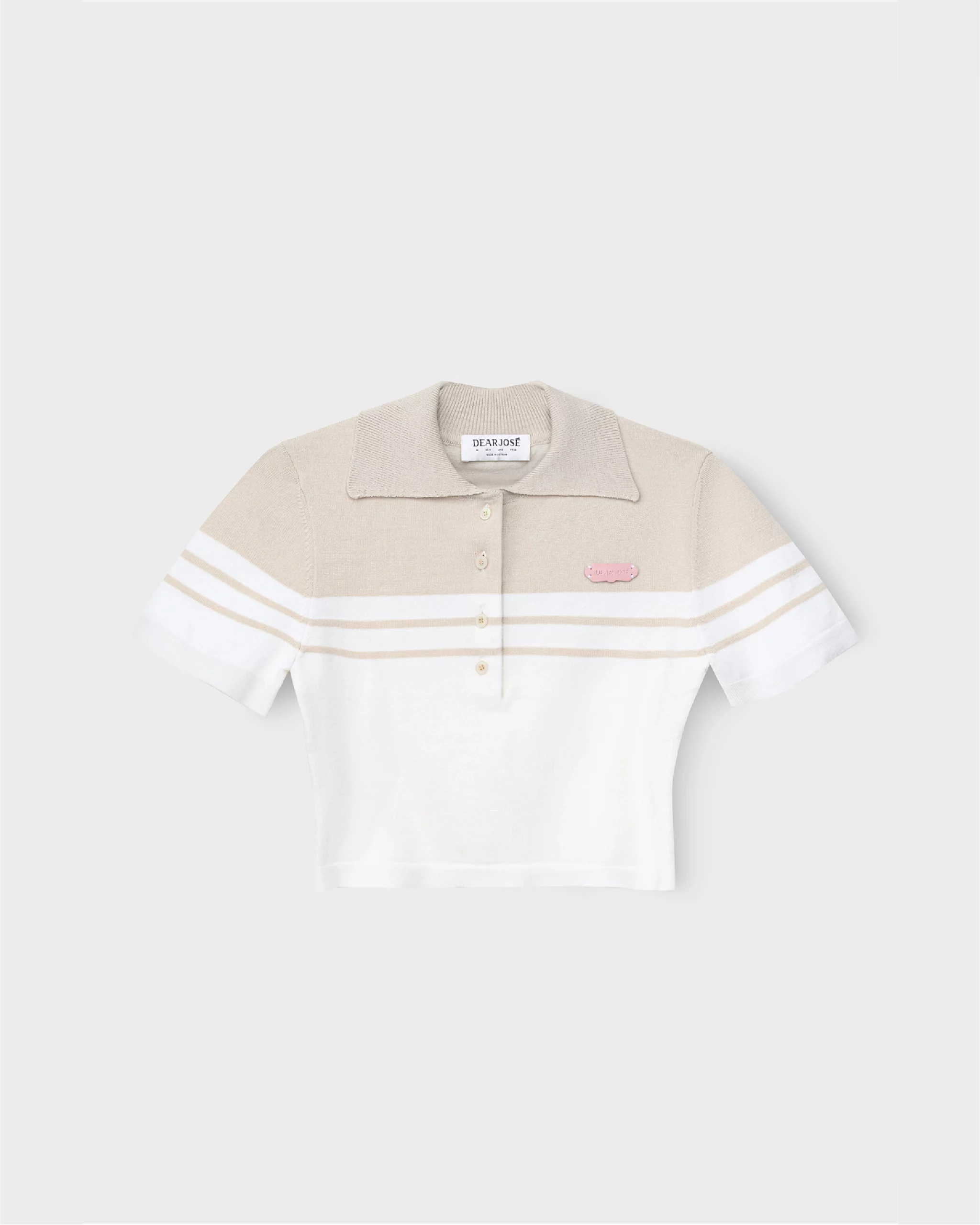 SENSEI KNIT CROPPED TOP IN NAVY STRIPED