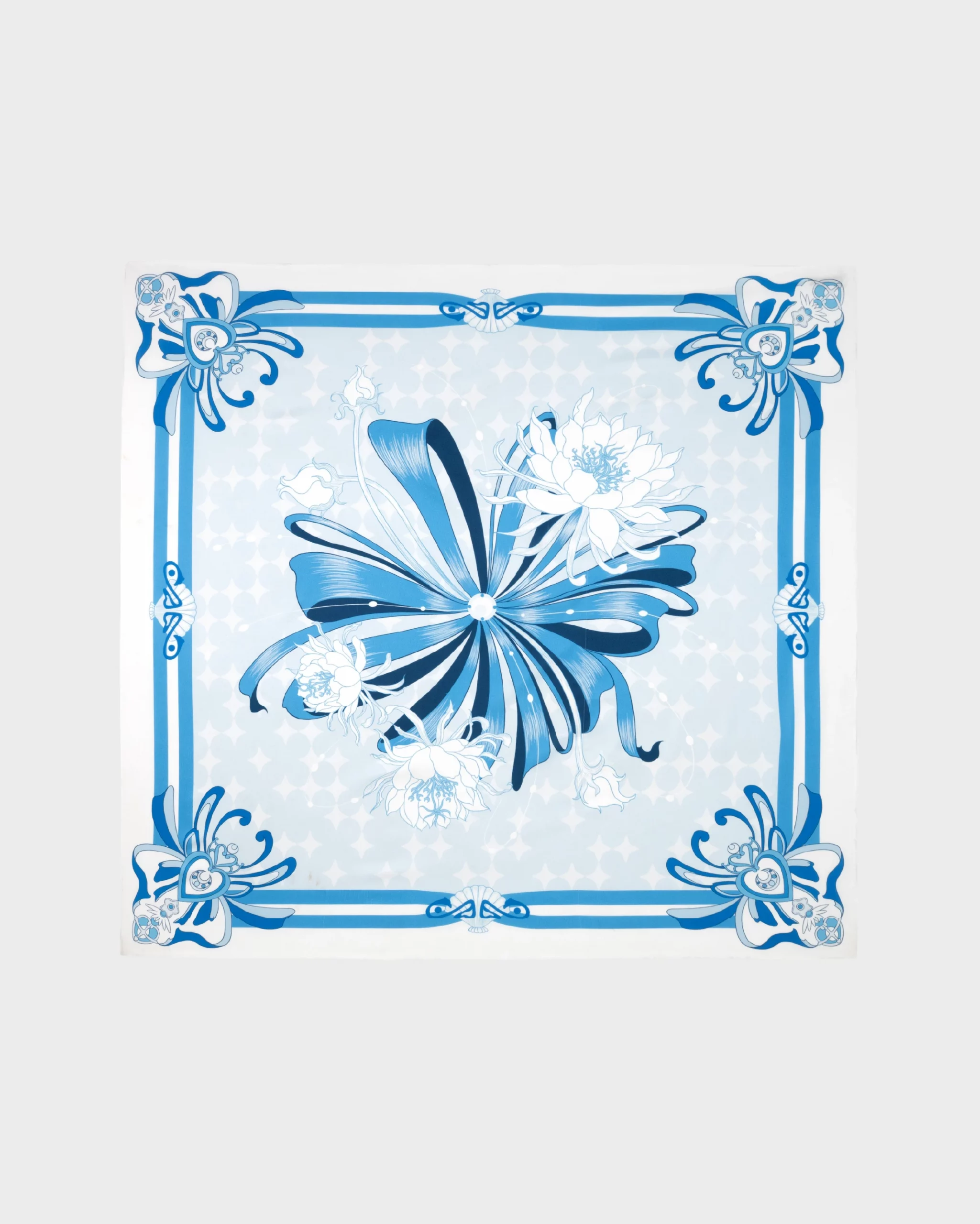 INFINITE BLOOMS SILK SCARF IN NEW MOON 90x90cm